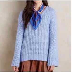 Anthropologie Moth Chunky Knit Bell Sleeve Sweater M